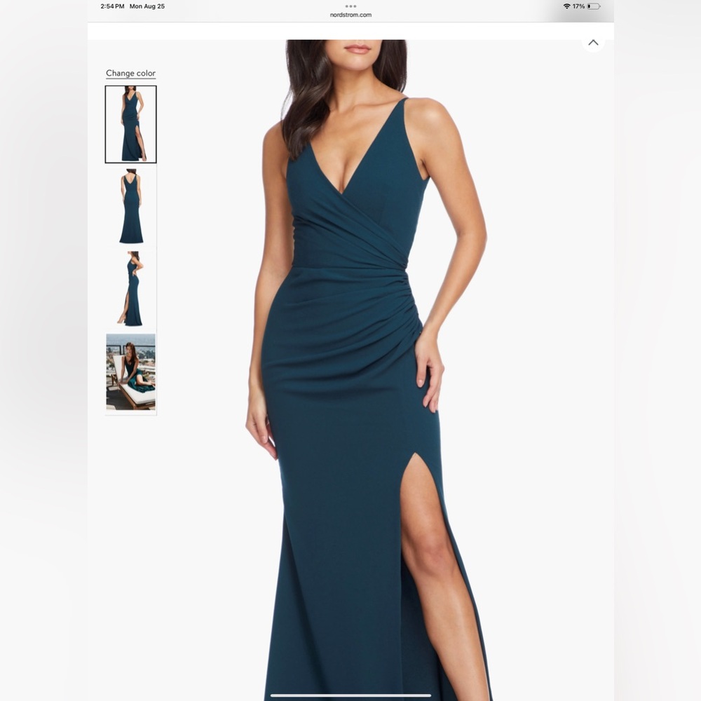 Dress the Population Deep Teal Maxi Dress